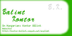 balint kontor business card