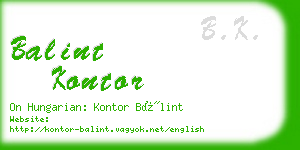 balint kontor business card